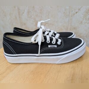 Kids Vans Classic Black and White Canvas Sneakers